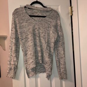Knit cut-out long-sleeve Top